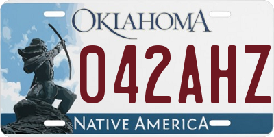 OK license plate 042AHZ