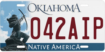 OK license plate 042AIP