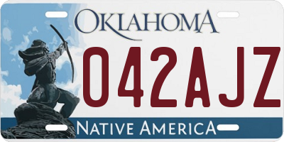 OK license plate 042AJZ