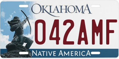 OK license plate 042AMF