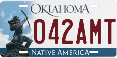 OK license plate 042AMT
