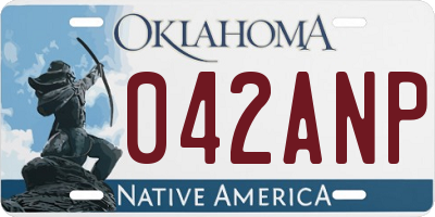 OK license plate 042ANP