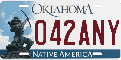 OK license plate 042ANY