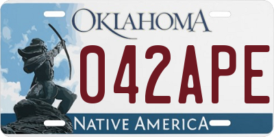 OK license plate 042APE