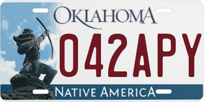 OK license plate 042APY