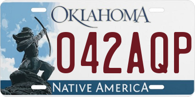 OK license plate 042AQP