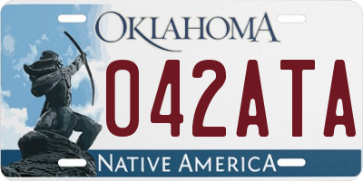 OK license plate 042ATA