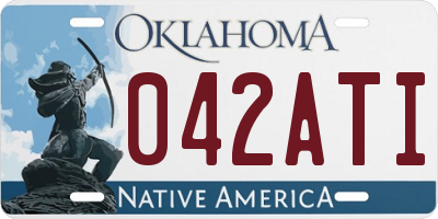 OK license plate 042ATI