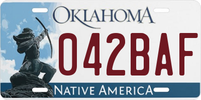 OK license plate 042BAF