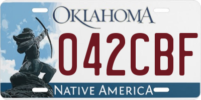 OK license plate 042CBF