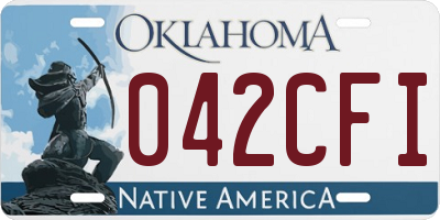 OK license plate 042CFI