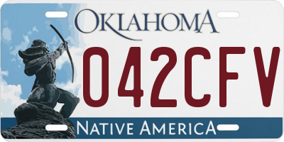 OK license plate 042CFV