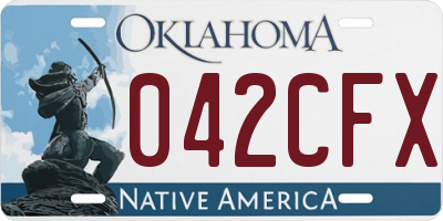 OK license plate 042CFX
