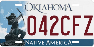 OK license plate 042CFZ