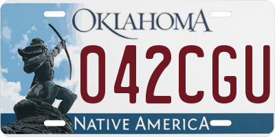 OK license plate 042CGU