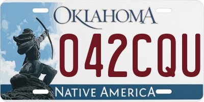 OK license plate 042CQU