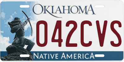 OK license plate 042CVS