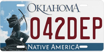 OK license plate 042DEP