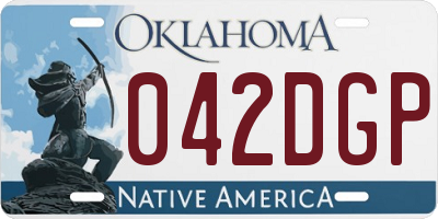 OK license plate 042DGP