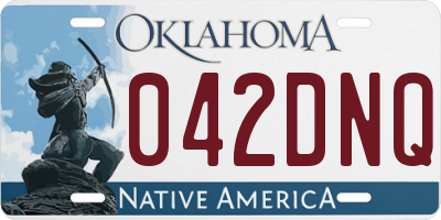 OK license plate 042DNQ