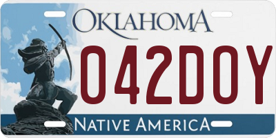 OK license plate 042DOY
