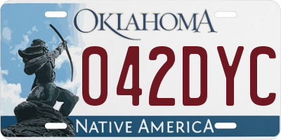 OK license plate 042DYC