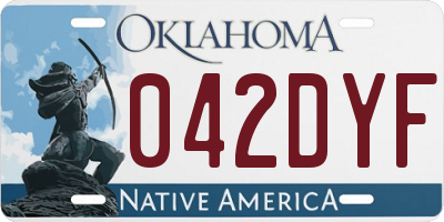 OK license plate 042DYF