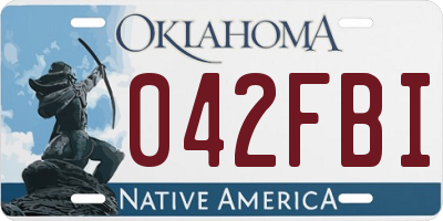 OK license plate 042FBI