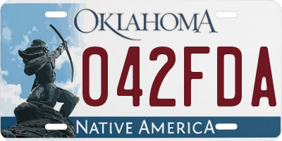 OK license plate 042FDA