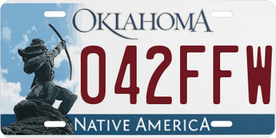 OK license plate 042FFW