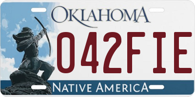 OK license plate 042FIE