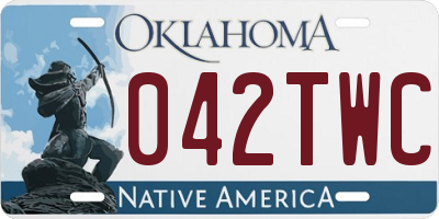 OK license plate 042TWC