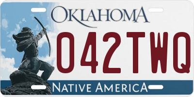 OK license plate 042TWQ