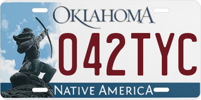 OK license plate 042TYC