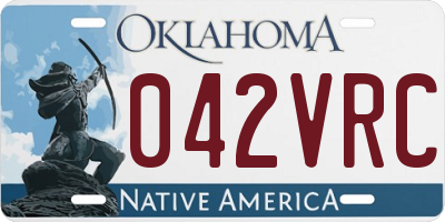 OK license plate 042VRC