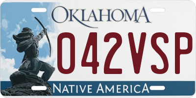 OK license plate 042VSP