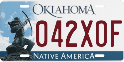 OK license plate 042XOF