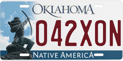 OK license plate 042XON