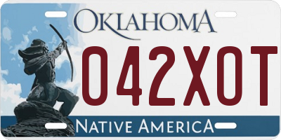 OK license plate 042XOT