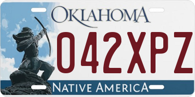 OK license plate 042XPZ