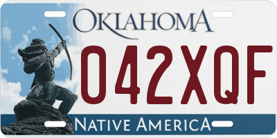 OK license plate 042XQF