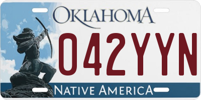 OK license plate 042YYN