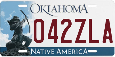 OK license plate 042ZLA