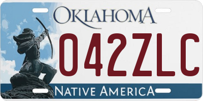 OK license plate 042ZLC