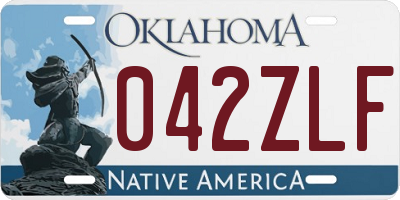 OK license plate 042ZLF