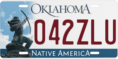 OK license plate 042ZLU