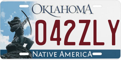 OK license plate 042ZLY