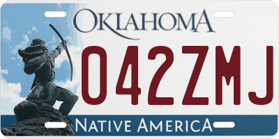 OK license plate 042ZMJ