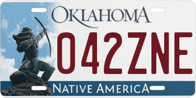 OK license plate 042ZNE