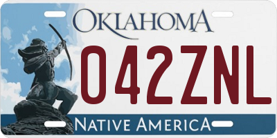 OK license plate 042ZNL